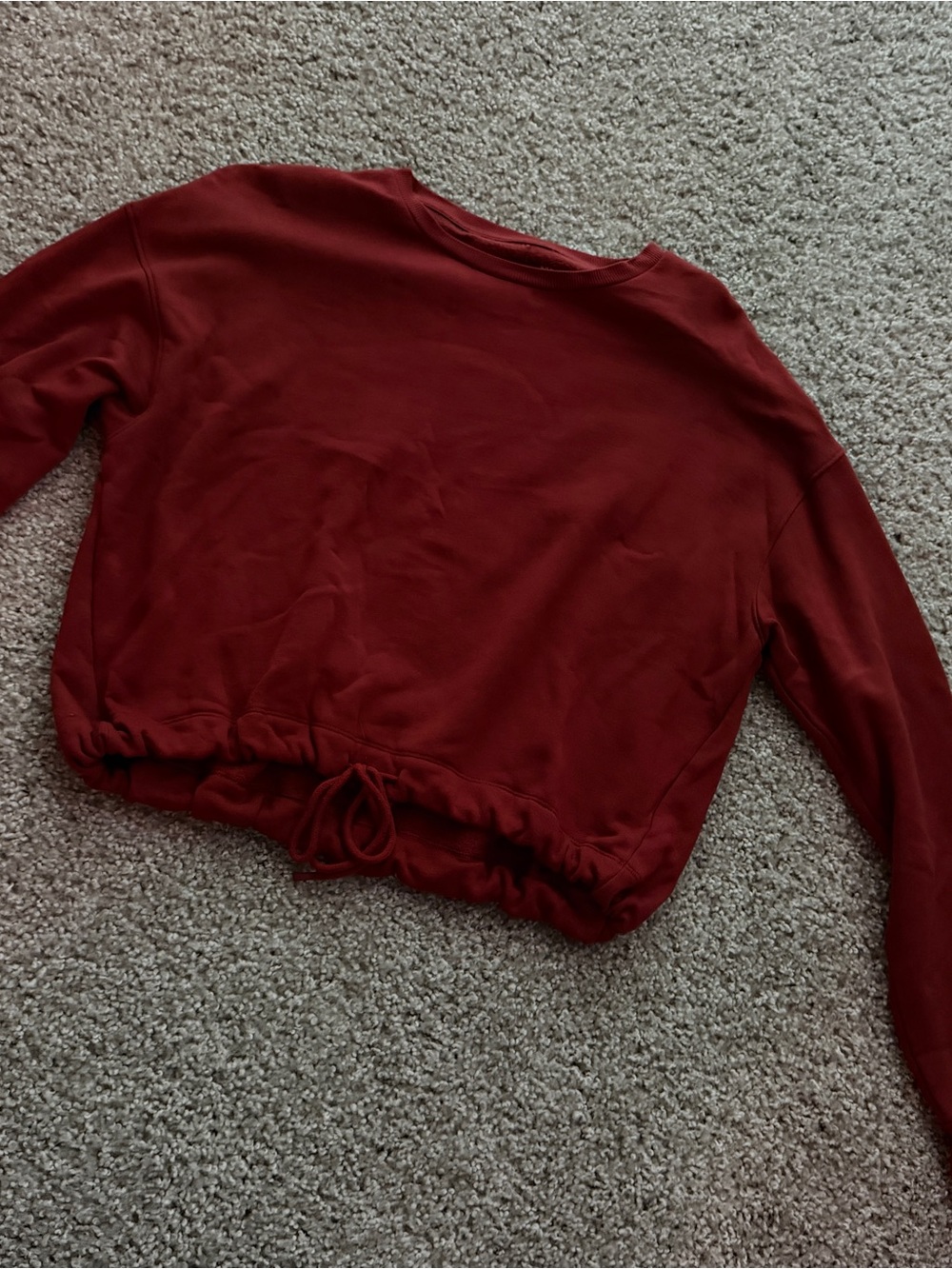 all in motion Burgundy Drawstring Hem Crewneck Sweatshirt